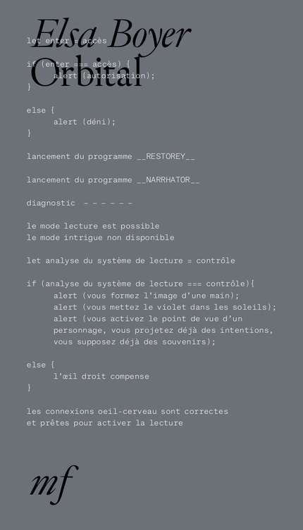 Orbital - Elsa Boyer - éditions MF